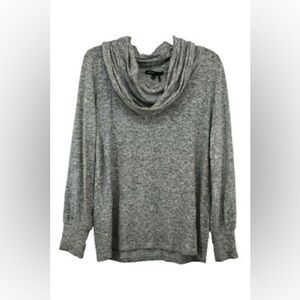 Oversized Grey Tunic Long Sleeve Cowl Neck Soft Cozy Sweater Women's Large
